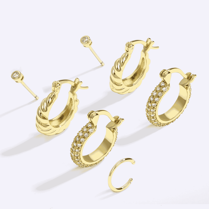 Ear Stack with ear cuff hoops and studs