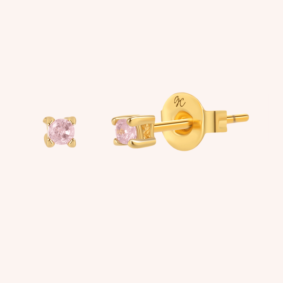 Ice cz studs gold plated earrings