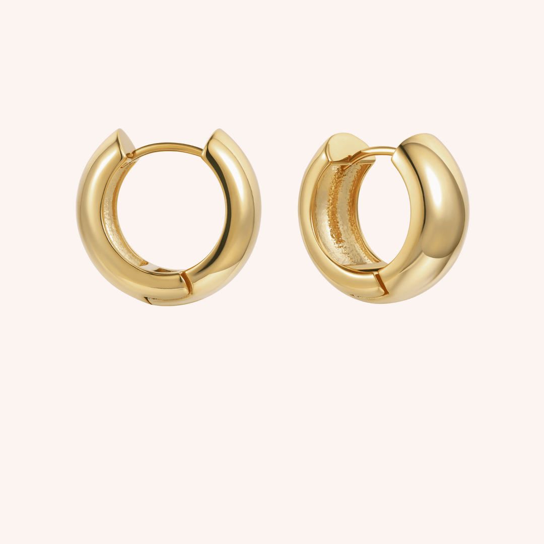 Chunky huggies 18k gold plated earrings