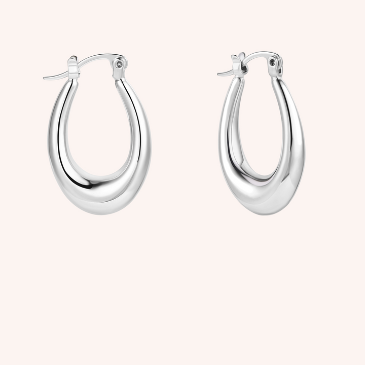 chunky hoops gold drop earrings silver plated
