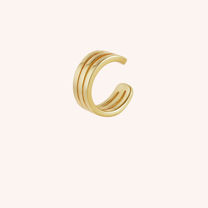 ribbed Ear Cuff Gold plated