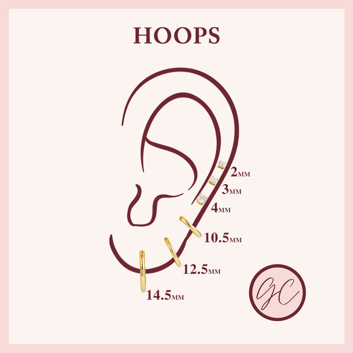 gold plated sterling silver hoops huggies cz stud earrings 