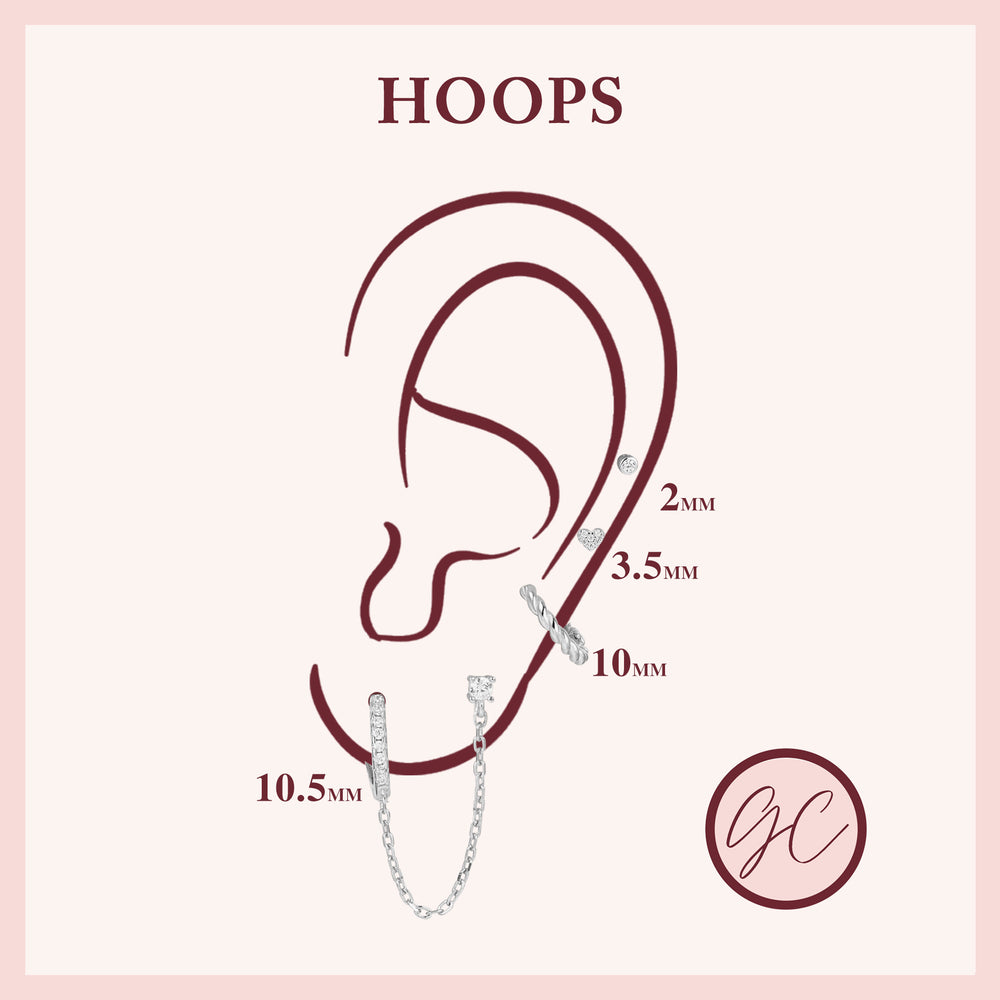 sterling silver ear stack drawing